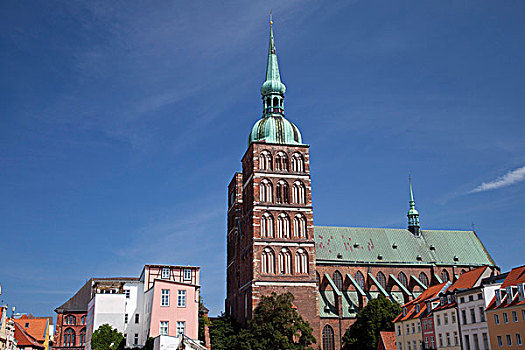 尼古拉教堂,教堂,施特拉尔松,世界遗产,梅克伦堡前波莫瑞州,德国,欧洲