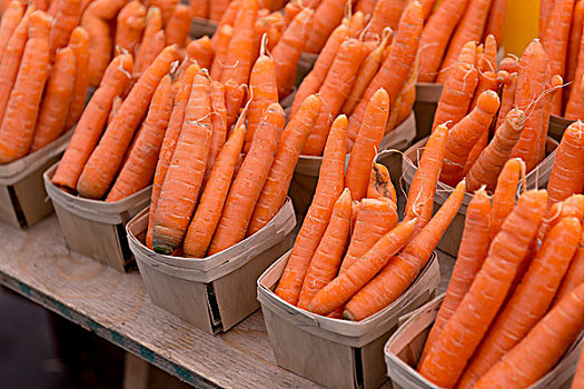 胡萝卜,出售,市场货摊,市场,渥太华,安大略省,加拿大