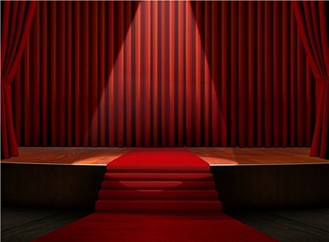 红地毯,舞台,聚光灯