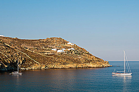 帆船,海中,天堂海滩,米克诺斯岛,基克拉迪群岛,希腊