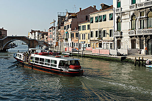 渡轮,船,运河,威尼斯,意大利,欧洲