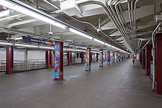 美国纽约地铁站台