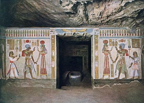 墓地,儿子,拉美西斯二世,底比斯,埃及,20世纪,艺术家,未知