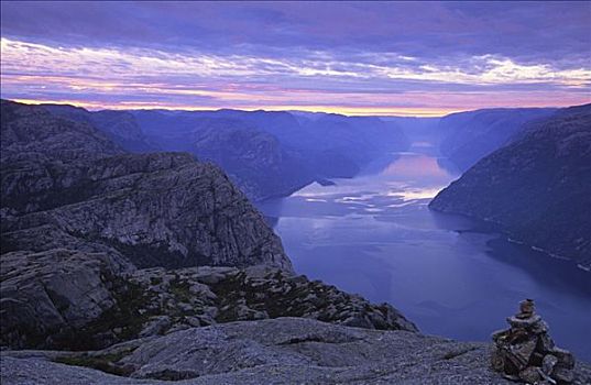 吕瑟峡湾,黎明,挪威
