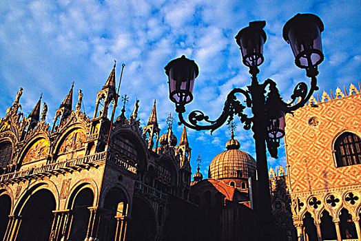 欧洲,意大利,威尼斯,拜占庭风格,大教堂,公爵宫,圣马可广场