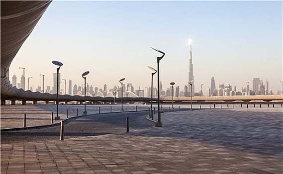 地平线,迪拜,市区,阿联酋