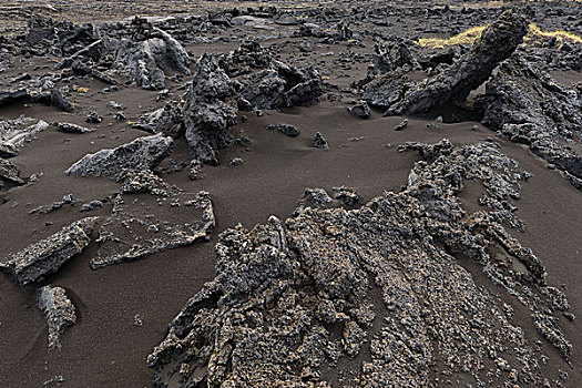 黑沙,火山岩,南方,半岛,雷克雅奈斯,冰岛,欧洲