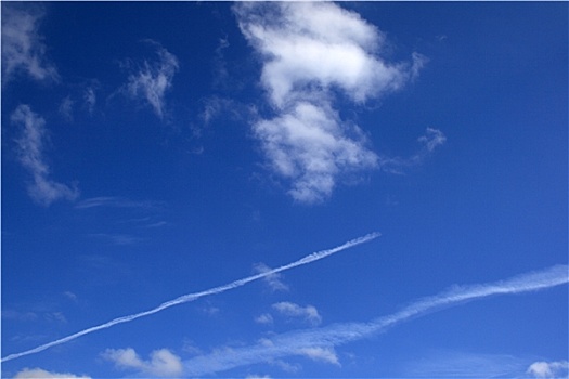 云,飞机,痕迹,空中