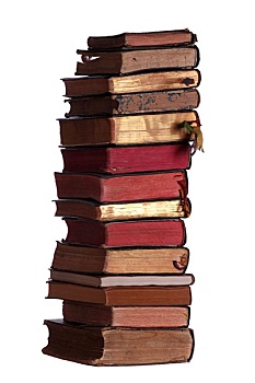 一堆,旧书,红色,金色,页面