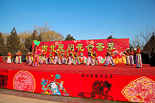 北京春节地坛锣鼓表演