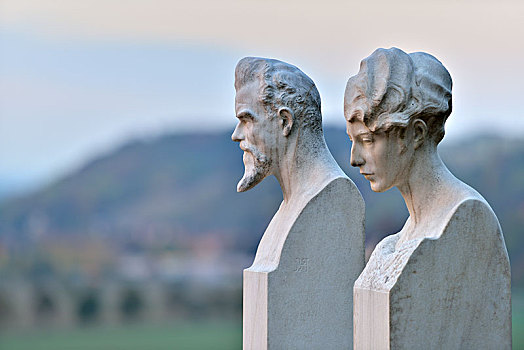 墓地,花,地面,靠近,大理石,雕刻师,萨克森安哈尔特,德国,欧洲