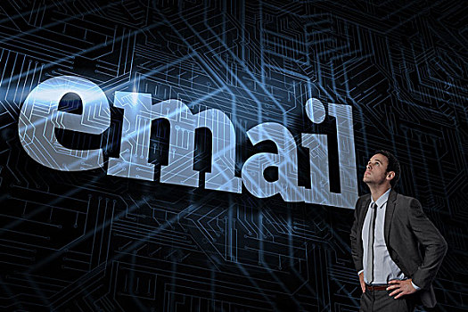 电子邮件,未来,黑色,蓝色背景