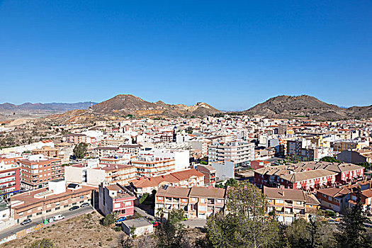 风景,上方,城镇,区域,穆尔西亚,西班牙