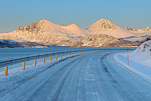 冰,道路,挪威