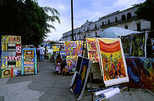 古巴,老哈瓦那,艺术,市场