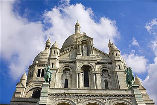 仰视,大教堂,蒙马特尔,巴黎,法国