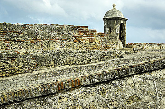 历史,西班牙殖民地,墙壁,要塞,围绕,老城,卡塔赫纳,哥伦比亚