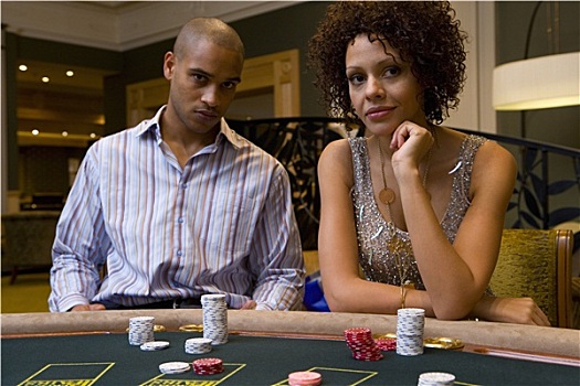 男青年,女人,赌博,纸牌,桌子,头像