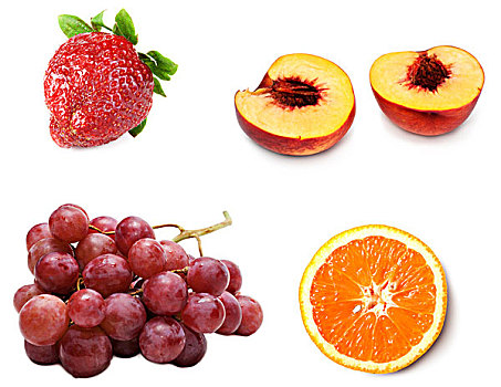 抽象拼贴画,新鲜,成熟,水果,葡萄,桃,草莓