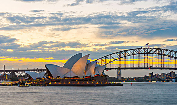 环形码头,石头,黄昏,天际线,悉尼歌剧院,歌剧院,背影,金融区,银行,地区,悉尼,新南威尔士,澳大利亚,大洋洲