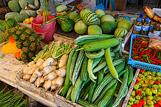 马尔代夫,市场,蔬菜,水果