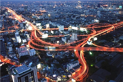 曼谷,公路,黄昏