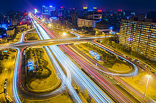 北京城市夜景-安华桥