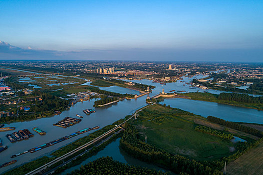 运河之都江苏省淮安市城市风光