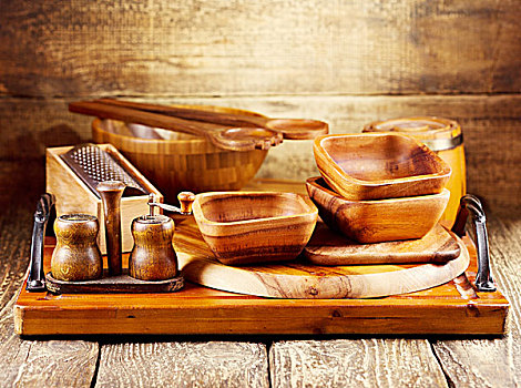 木质,厨具,乡村,木质背景