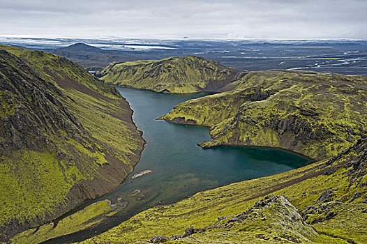 湖,高地,冰岛,欧洲