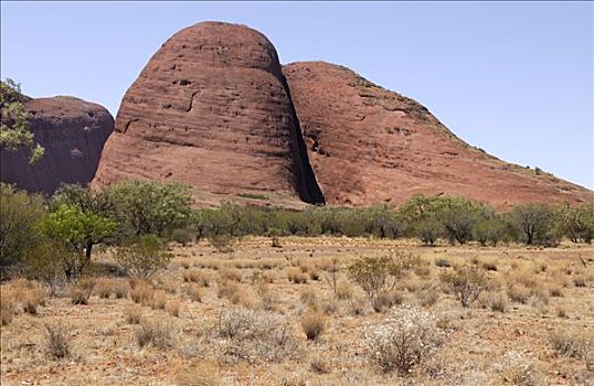红岩,圆顶,边缘,奥加斯石群,卡塔曲塔国家公园,北领地州,澳大利亚