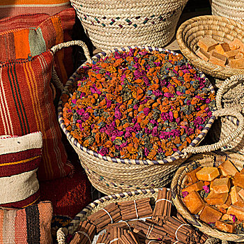 调味品,出售,露天市场,马拉喀什,摩洛哥