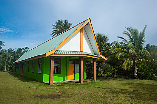 彩色,教堂,岛屿,雅浦岛,密克罗尼西亚