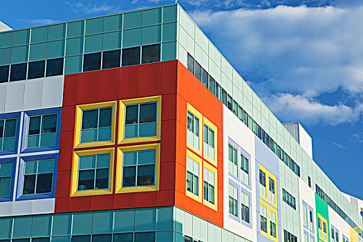 彩色,建筑,卡尔加里,艾伯塔省,加拿大