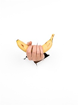 男性,握着,香蕉