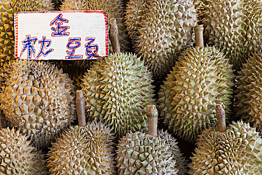 榴莲,水果,市场,新鲜,农产品,曼谷,泰国,亚洲