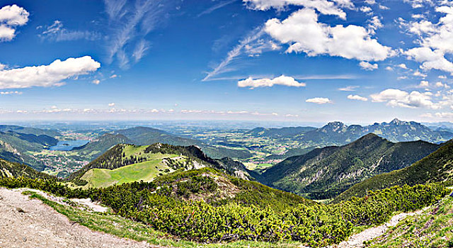 全景,巴伐利亚,阿尔卑斯山