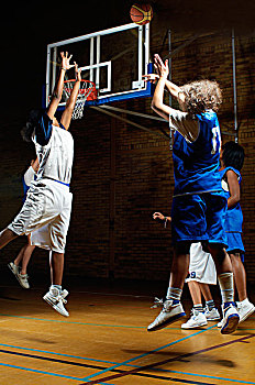 篮球手,跳跃,球