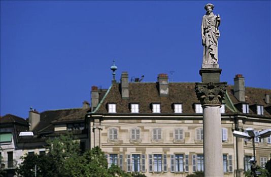 瑞士,日内瓦,音乐,学校,雕塑,柱子