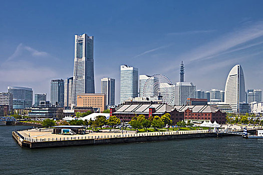 日本,横滨,城镇,天际线,地标大厦