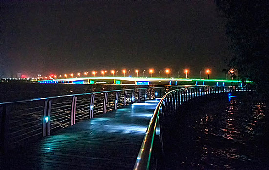 蚌埠夜景-龙湖大桥