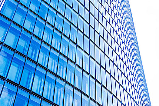 仰视,金融区,摩天大楼,玻璃