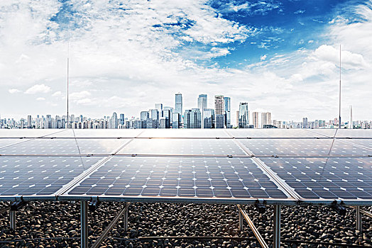 太阳能电池板,城市,现代