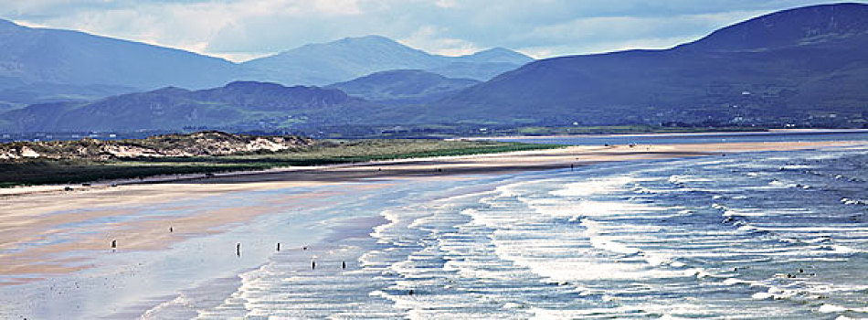 海滩,海岸,阴天,英寸,凯瑞郡,爱尔兰