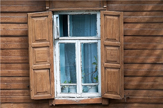 窗户,老,木屋