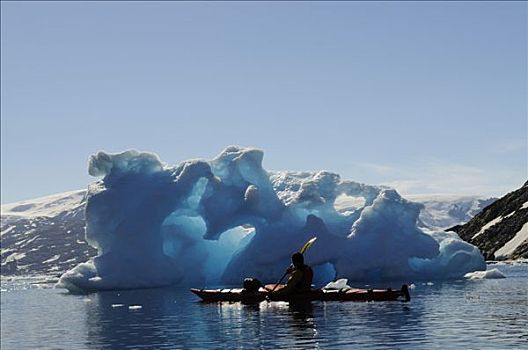 冰山,皮划艇手,东方,格陵兰