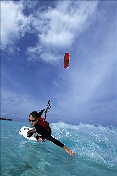 风筝冲浪,南,环礁,马尔代夫