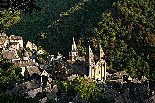 法国,阿韦龙省,孔克,中世纪,乡村,教堂,世界遗产
