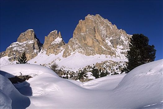 冬天,白云岩,南蒂罗尔,意大利,欧洲