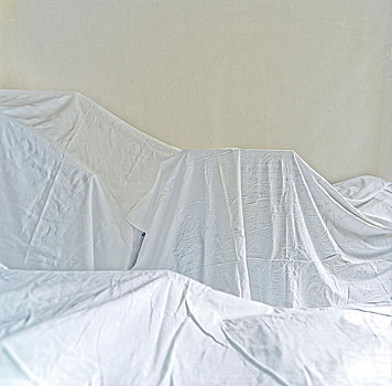 褶皱,白色,遮盖,家具,房间,法国,2007年